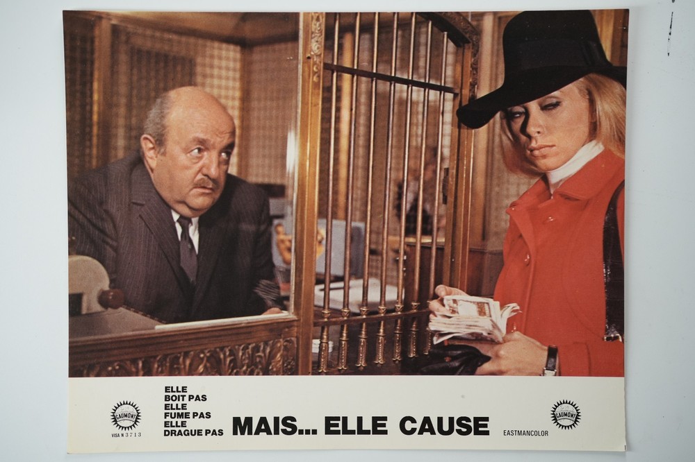 Photo Cinema Lobby Cards Mais Elle Cause 22X28Cm 1970 Blier Darc