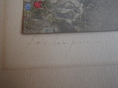 Early 1900s Wallace Nutting LARKSPUR Hand Tinted Colored Photo Signed 7″ x 9″