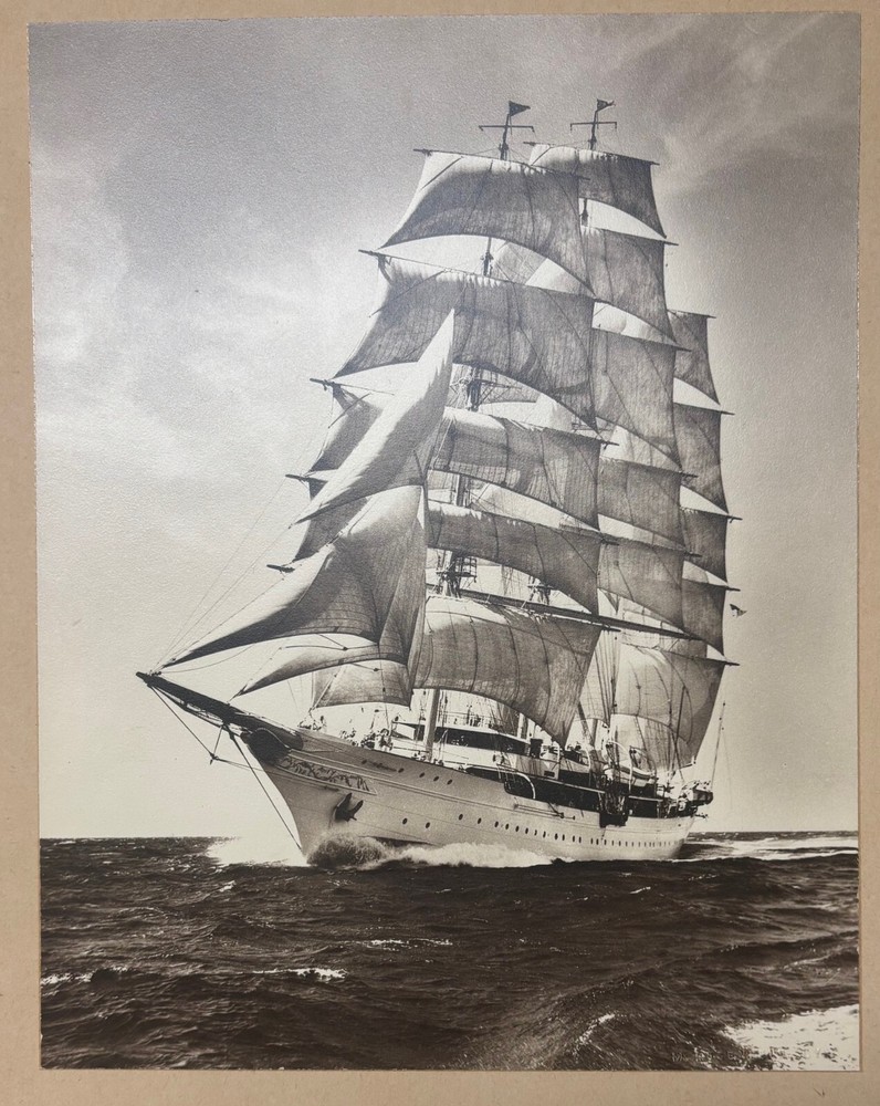 Original ’40 MORRIS ROSENFELD Sea Cloud Sailboat at FULL MAST SIGNED Photograph