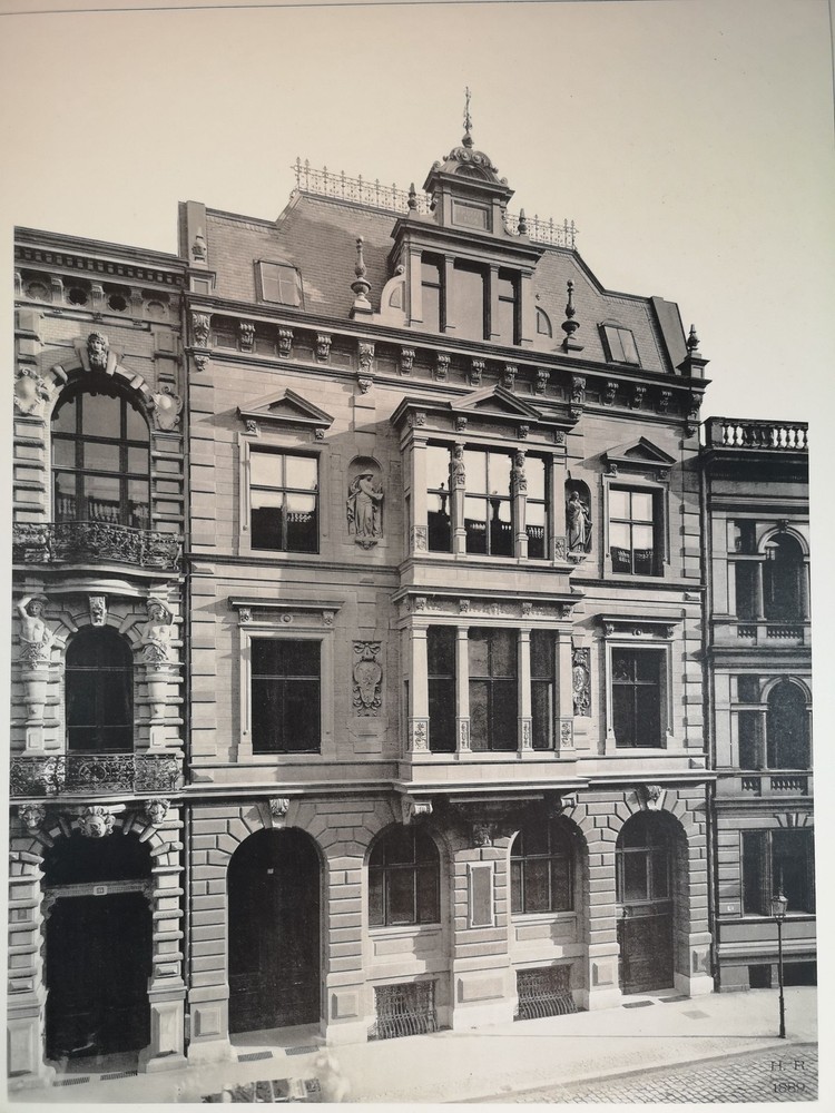 Large Phototype 1889. Berlin. House Voßstraße 33. Hermann Oskar Rückwardt (