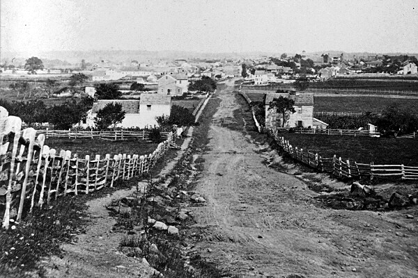 New Civil War Photo: Gettysburg Town View Along Chambersburg Pike – 6 Sizes!