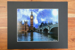LONDON Art Print Big Ben Westminster Bridge Signed Photograph Art Print Matted