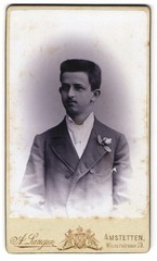 Photograph Alfons Langen, Amstetten, Wienerstr. 29, young gentleman in suit with Kr