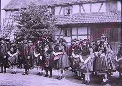 Schwalm wedding around 1920 historical glass picture