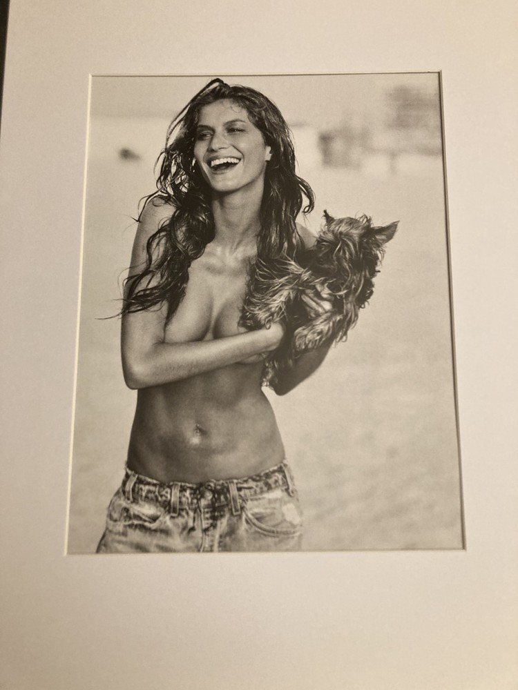 Sexy Gisele Bundchen 90’s Matted Print Original Page from Taschen Art Book