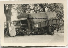 Z5853 Photo 1950s Truck Lorry Transport Freight Forwarder Truck Accident