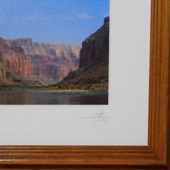RIVER VIEW Framed and Matted Photograph Art Oak Frame 12.5 X 10.5