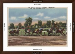 ART.COM Wall Art Print Saratoga Springs, NY – Horse Race Track Scene on Brown…