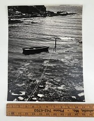 Vintage Large Black & White Photograph Photography Print Nautical Wooden Boat