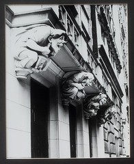Framed Photo John Donnelly Architectural Stone Carvings New York City Building