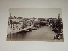 Naya / Venice Venezia 1870 Rialto Bridge Vintage Albumen Print Photo