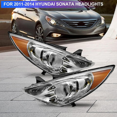 Front Bumper Grilles Headlights Fog Lights Kit Fit for 2011 2012 2013 Hyundai So