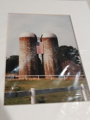 Chase Farm Lincoln RI Day Signed 1994 Historical Photograph Barn and Farm Silos