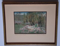 PETUNIAS RUN WILD Wallace Nutting Hand-tinted Photograph BRILLIANT Unfaded Color