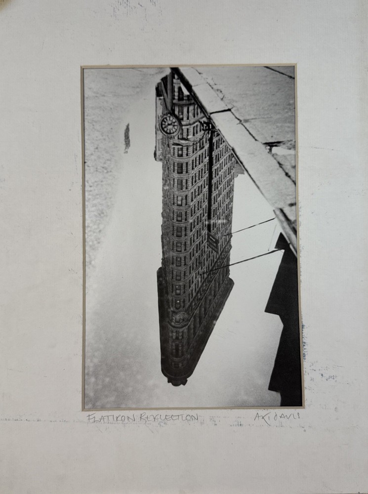 Flatiron Building Reflection NYC Signed Photograph Aki Davis Black White