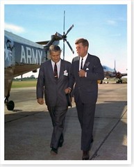 John F. Kennedy With NASA Dr. Wernher von Braun 1963 8×10 Silver Halide Photo