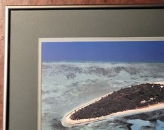 Framed Aerial Island Ocean Print Craig Lamotte Great Barrier Reef Coastal Art