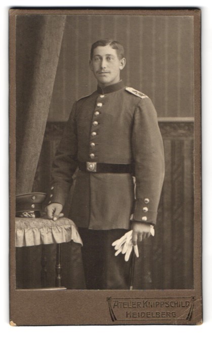 Photograph Josef Knippschild, Heidelberg, Hauptstraße 25, soldier in uniform NEB