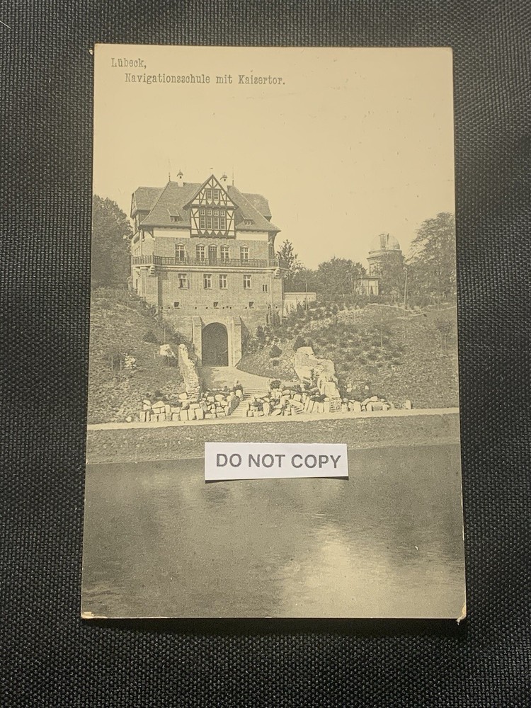 Lübeck – Navigationsschule mit Kaiserthor Kaisertor – Postcard Collotype Photo