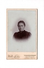 CDV photo lady portrait with dedication-Strasbourg-Neudorf 1902