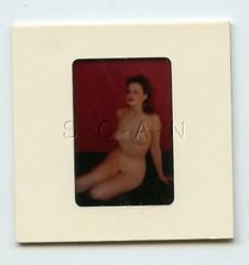 Original Camera Club Nude 1960s 35mm Slide Negative- Endowed Brunette- Woman #3