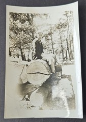 Vintage 1938 – 1942 Lot of 3 Black & White Photos Couple, A Guy & Lady on a Log