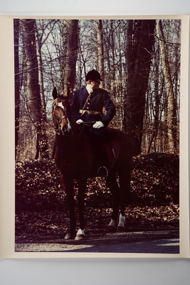 Vintage Analog Photo France Hunting Foxhunting Horse 24X30Cm 1970