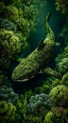 5 Green Shark – Digital Image Picture Phone Background AI Art, 5 images