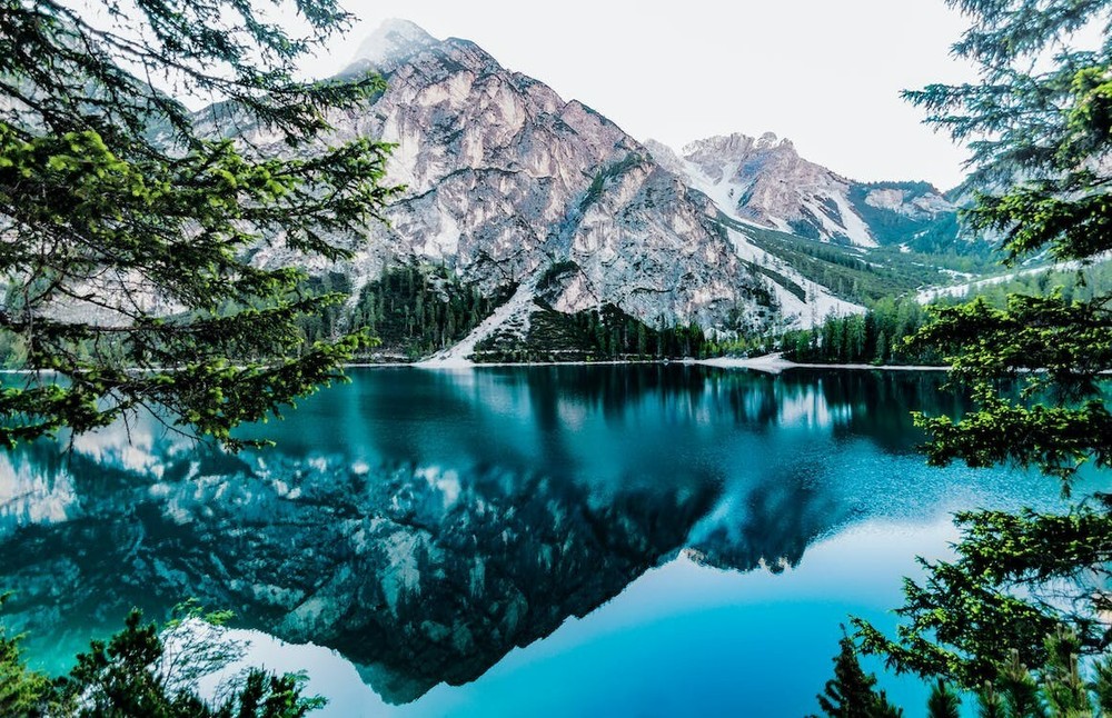Digital Image Picture Photo Pic Wallpaper Background Lake Mountains Sunset Sky