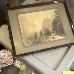 Boysen Signed Yosemite Sepia Landscape Photo Print, Matted & Framed, Nature