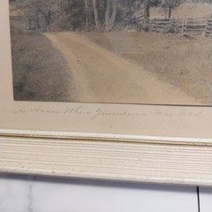 1907 Wallace Nutting signed name & title w/pencil w/gold signature on photo
