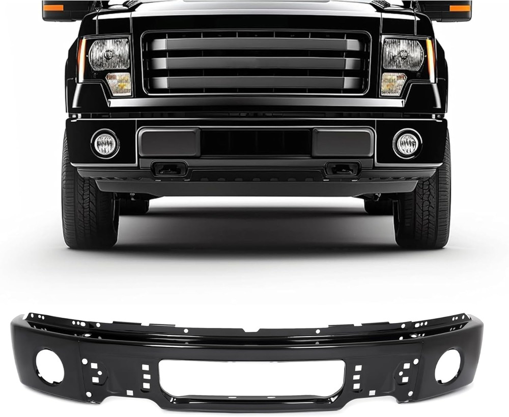 Front Bumper Face Bar Compatible with 2009-2014 Ford F150 W/Fog Light Holes Repl