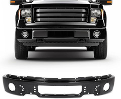 Front Bumper Face Bar Compatible with 2009-2014 Ford F150 W/Fog Light Holes Repl