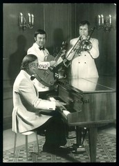 Trio Albert Simmerl-Unteruhldingen-band music group 1960s-photo postcard 11x15cm