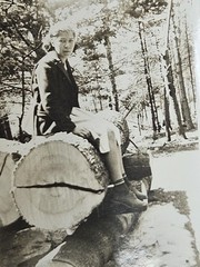 Vintage 1938 – 1942 Lot of 3 Black & White Photos Couple, A Guy & Lady on a Log