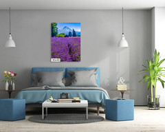 Serenity Blooms: Mt Hood Lavender Fields Wall Art Portrait Metal Canvas Print