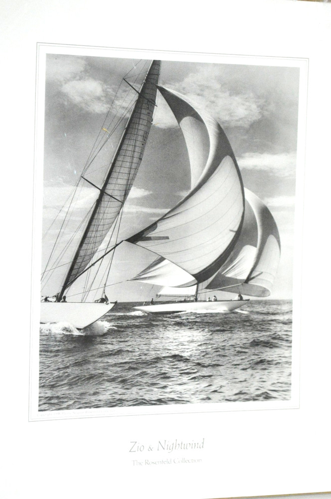 ZIO & NIGHTWIND YACHTS PHOTO BLACK WHITE ROSENFELD COLLECTION 13.5X11 SAILING