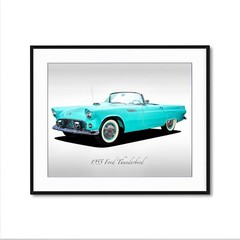 Classic Cars – 1955 Ford Thunderbird – Thunderbird Blue – Print