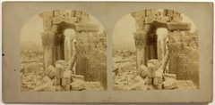 Lebanon Baalbek Ruins Photo Francis Frith Stereo Vintage Album c1858