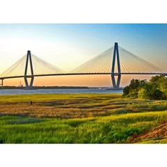 Arthur Ravenel Bridge Photo Art Images Colors of Charleston South Carolina Metal