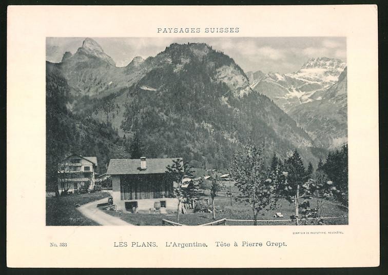 Photograph photographic print no.333, phototype Neuachatel, view L’Argentine, Les P