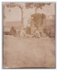 Helwan Helouan Egypt 1902 – Men Eating Merchant Street Food – Old Photo