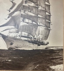 Original ’40 MORRIS ROSENFELD Sea Cloud Sailboat at FULL MAST SIGNED Photograph