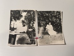 ❤️Lot 2 Photos Beautiful Woman Girl Pose Nature Dress Fashion 30s-50s SW ~5×8