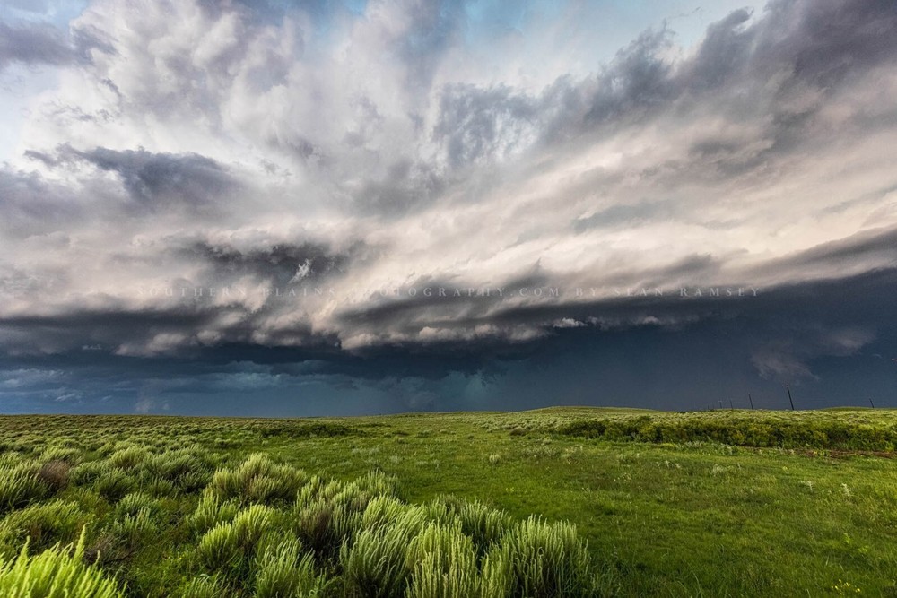 Great Plains Photography Print – Thunderstorm Over Prairie in Oklahoma