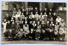 orig. Photo postcard photography child children around 1930 girls boys school class Görlitz