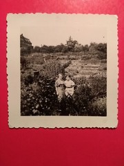 Old Photo Antique Pretty Women Standing in Green Nature Nice Women Old Photo
