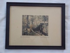 Fred Thompson colored photograph, «Old Mill Wheel», original framing