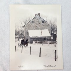 Dick Brown 8×10 Photo Amish Horse & Buggy Winter Signed 75/250 Authentic Country