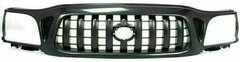 Front Bumper Steel + Grille + Upper Cover Primed + Lower Valance + Headlight Fil